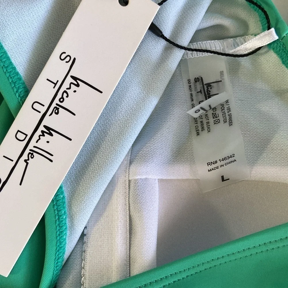 Nicole Miller Studio, Light Greene,One piece Bath Suit. Size- Large.New With Tag - Picture 8 of 8